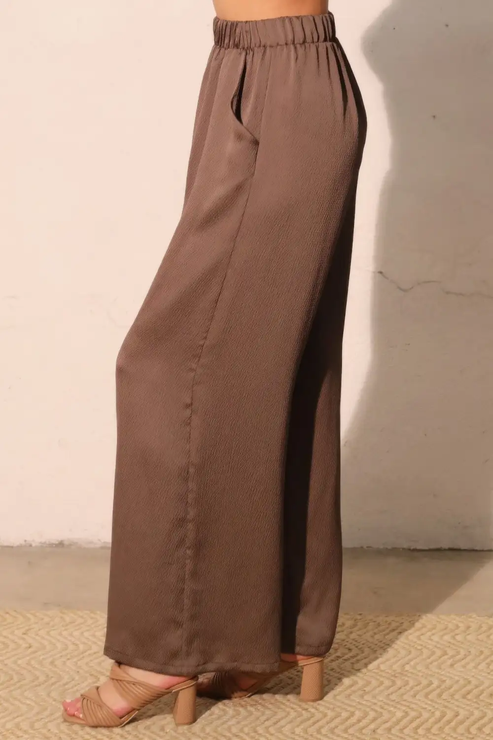 Hammered Satin Pocket Pants
