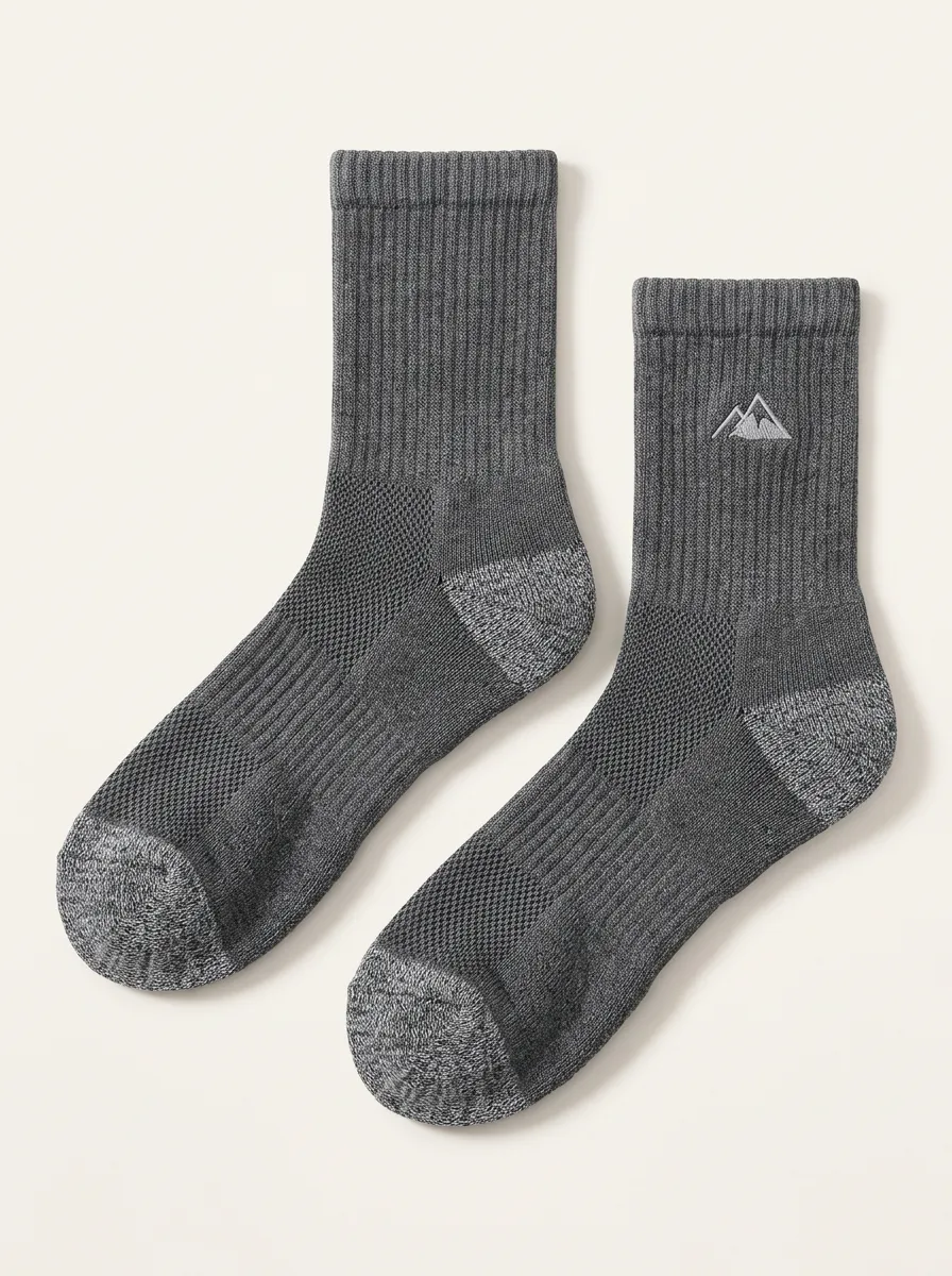 Mountain Embroidered Crew Socks for Men