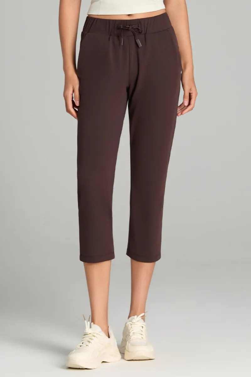 Drawstring Pocketed Running Capri Trousers