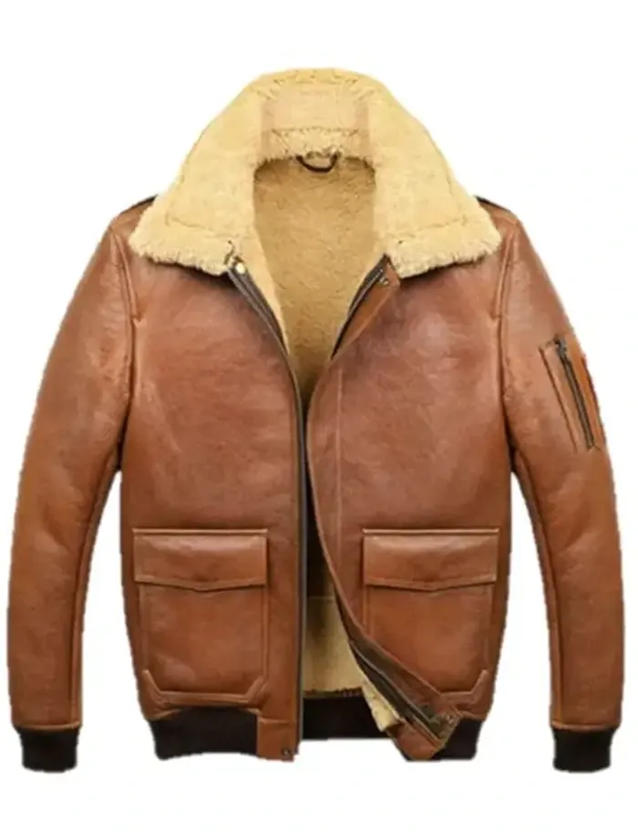Modern Bomber Shearling Leather Jacket
