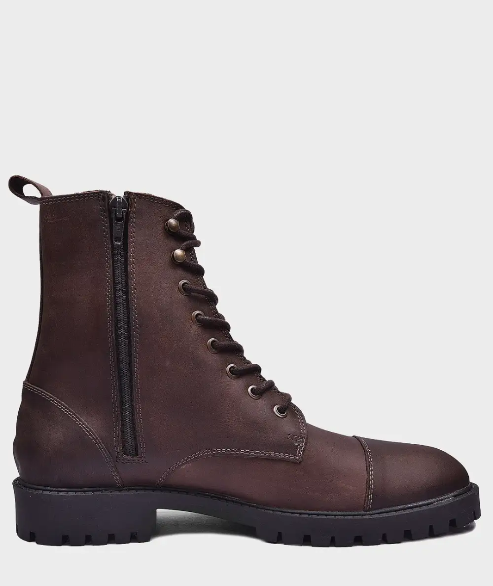 Men's Country Inspired Lace Up Leather Riding Boots