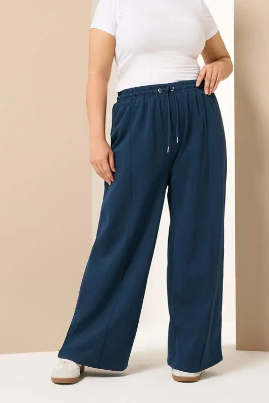 Navy Blue Sweatshirt & Wide Leg Jogger Set
