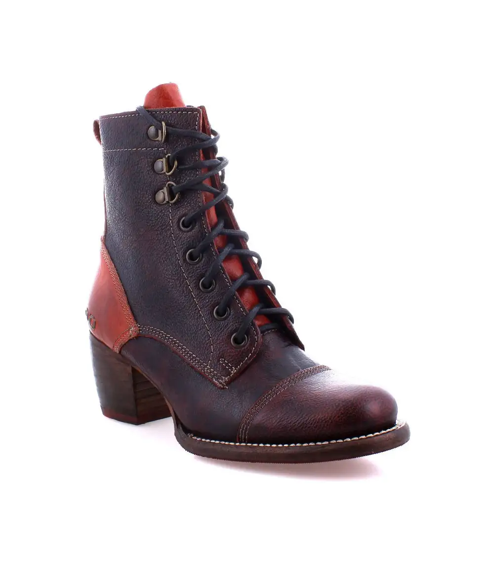 Cap-Toe Side-Zip Lace-Up Boots