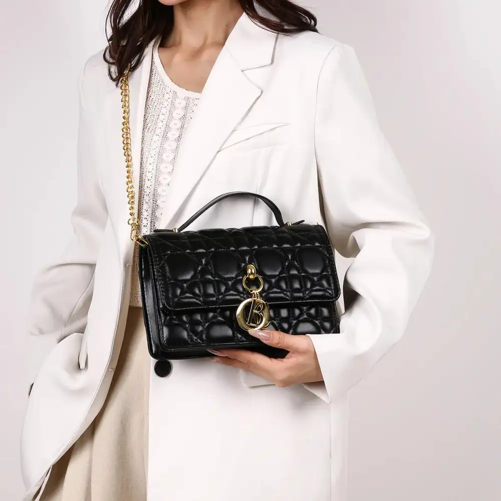 Chic Quilted Black Chain Flap Bag