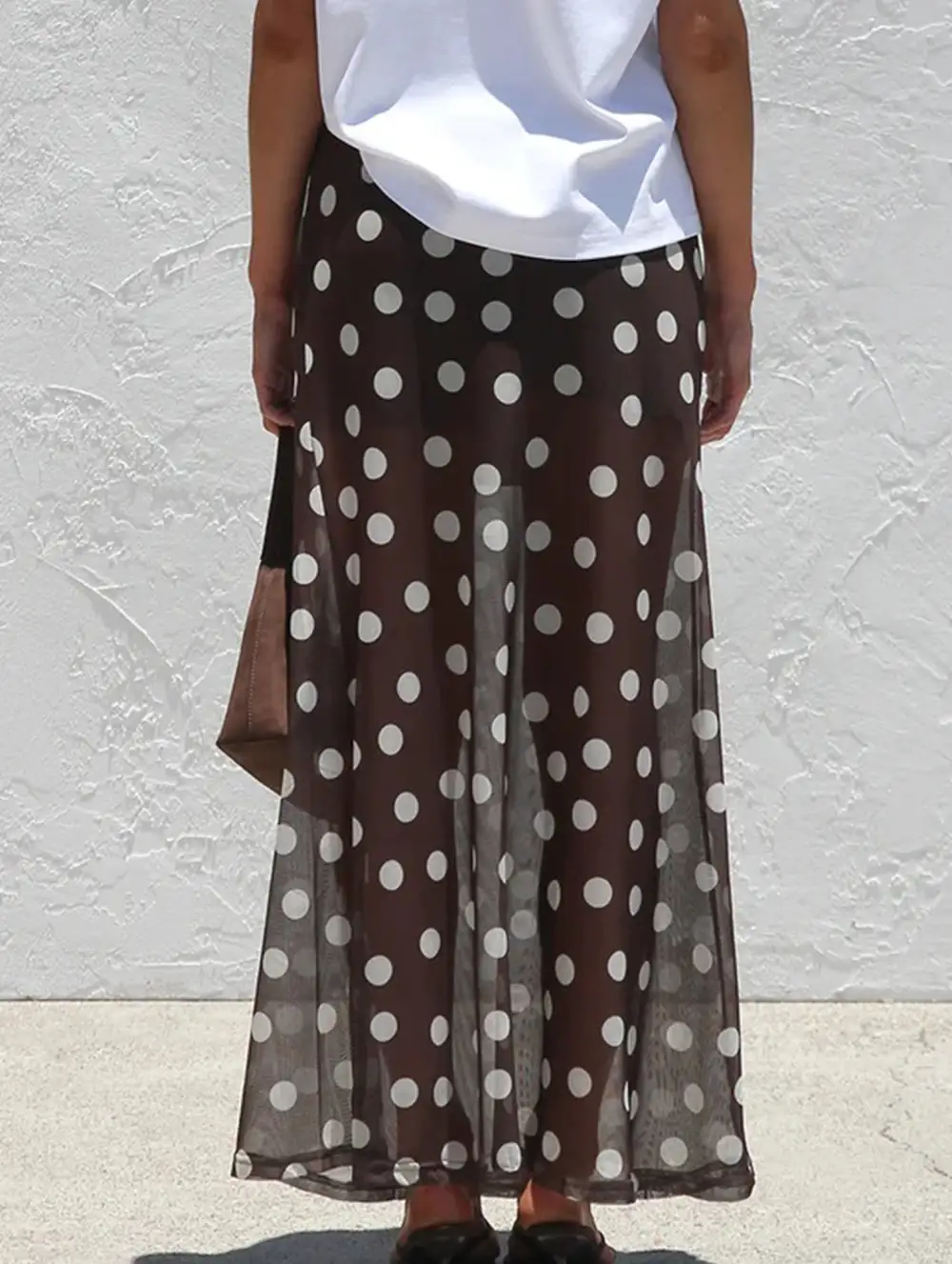Mesh Polka Dot Midi Skirt