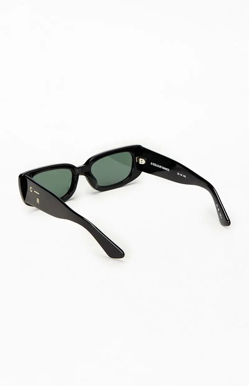 Colour Range Black Y2K Skinny Square Sunglasses