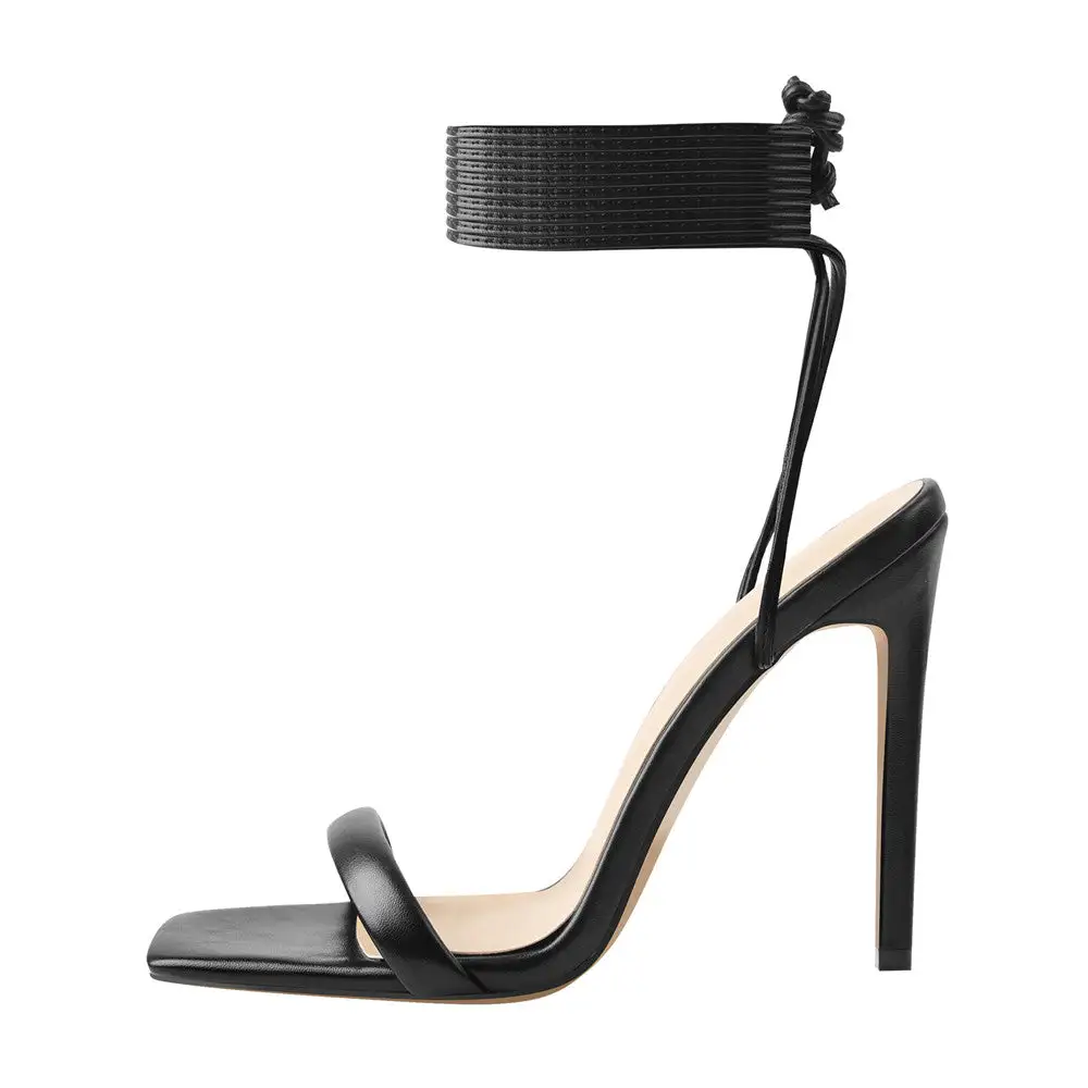 Square Toe Stiletto Sandals