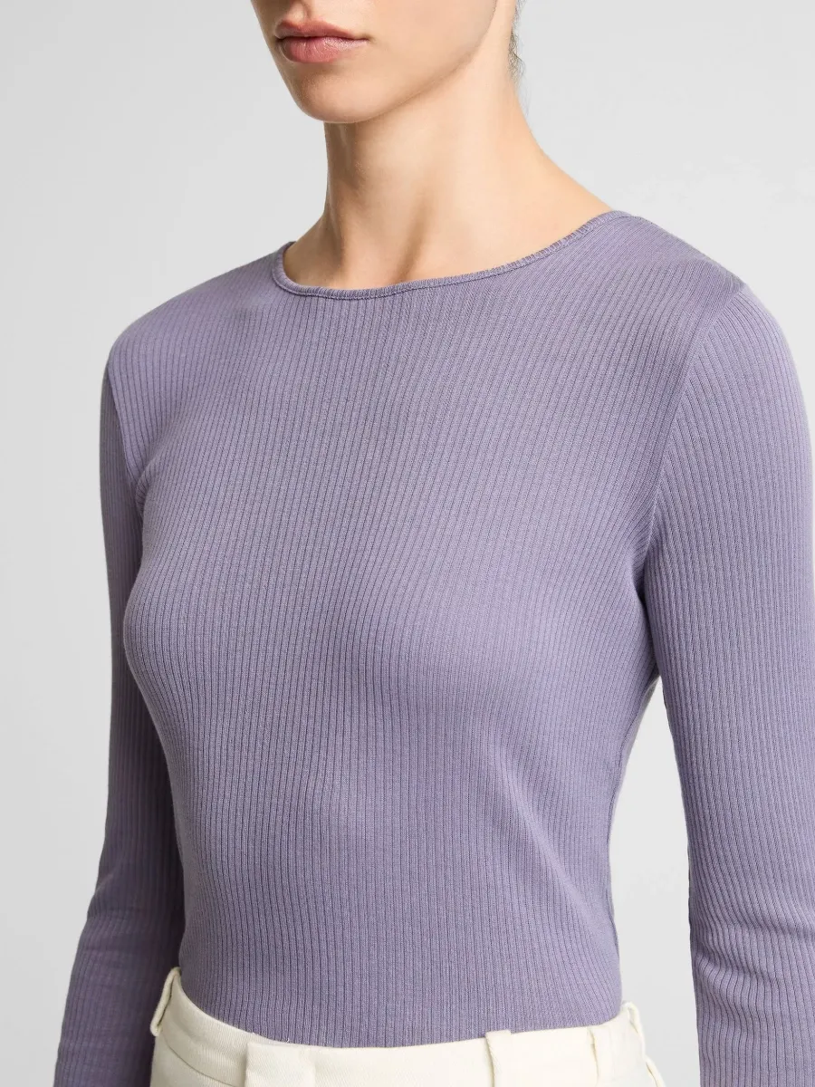 Ribbed Round Neck Tee