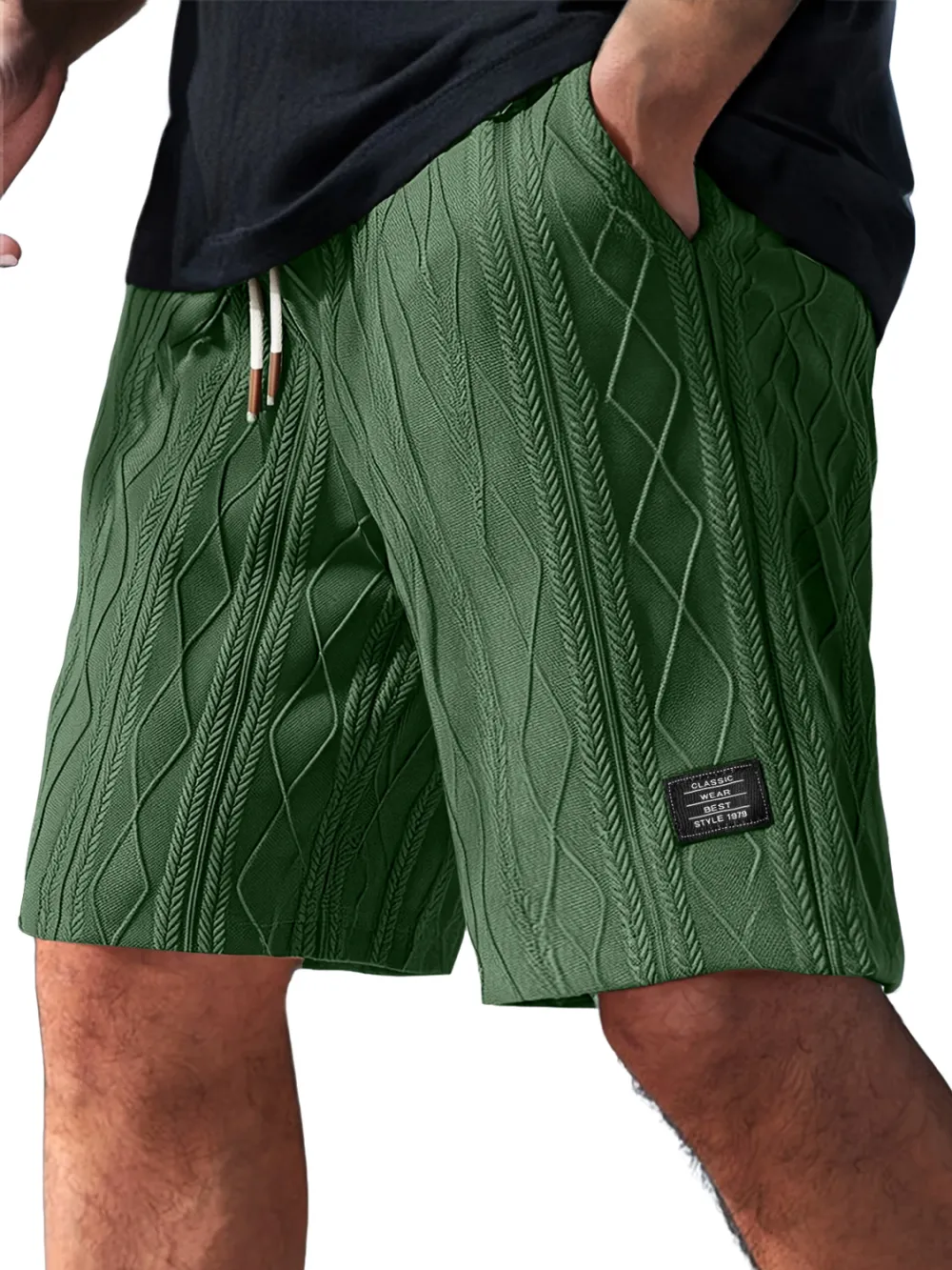 Tailored Jacquard Seamed Detail Shorts