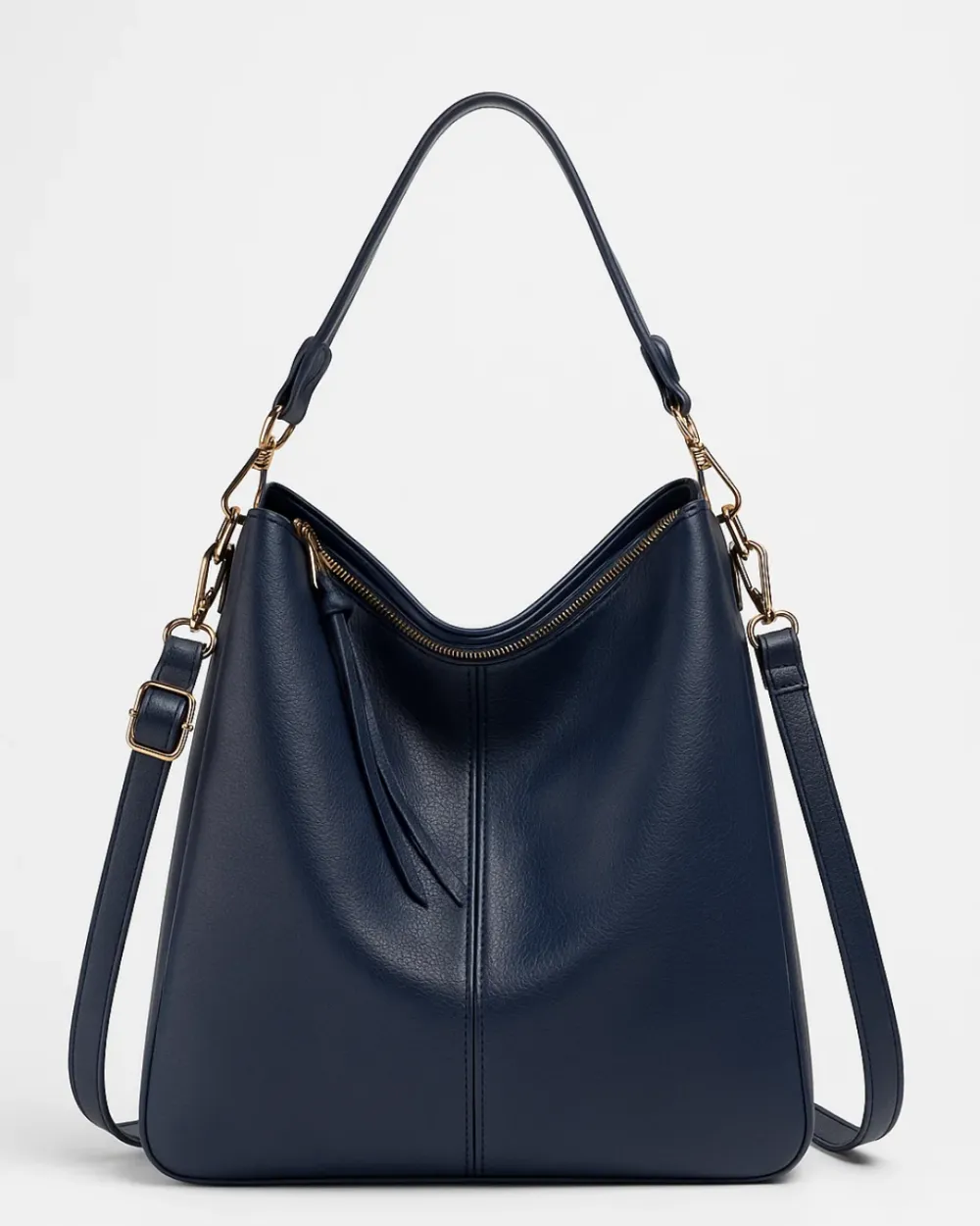 Leather Look Hobo Bag Large Shoulder Handbag Crossbody Strap