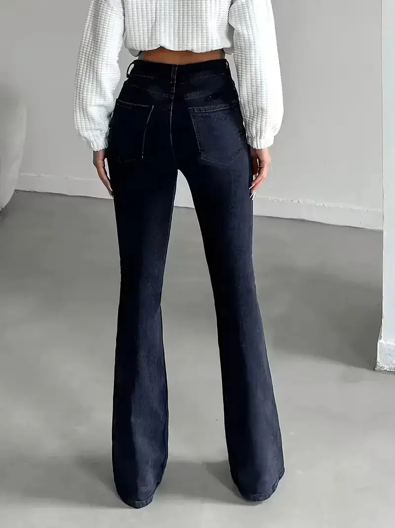 Flared High Waist Casual Jeans