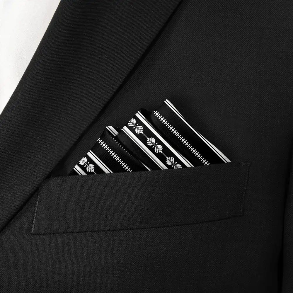 Refined Decorative Striped Pocket Square