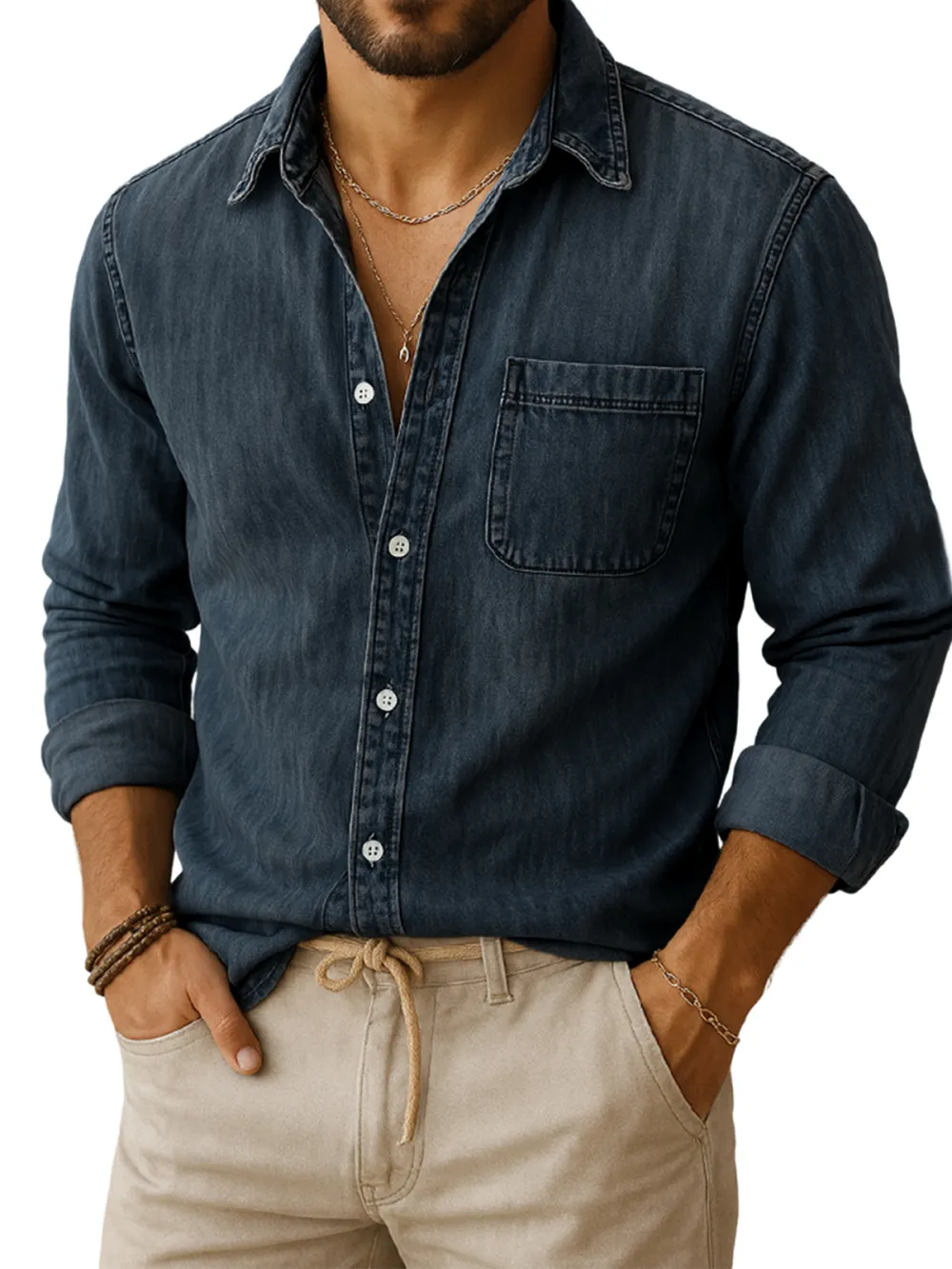 Relaxed Long Sleeve Pocket Shirt