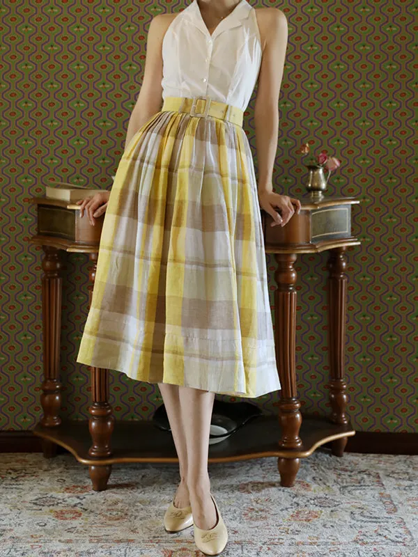 Flexible Easy Everyday Casual Plaid Skirt