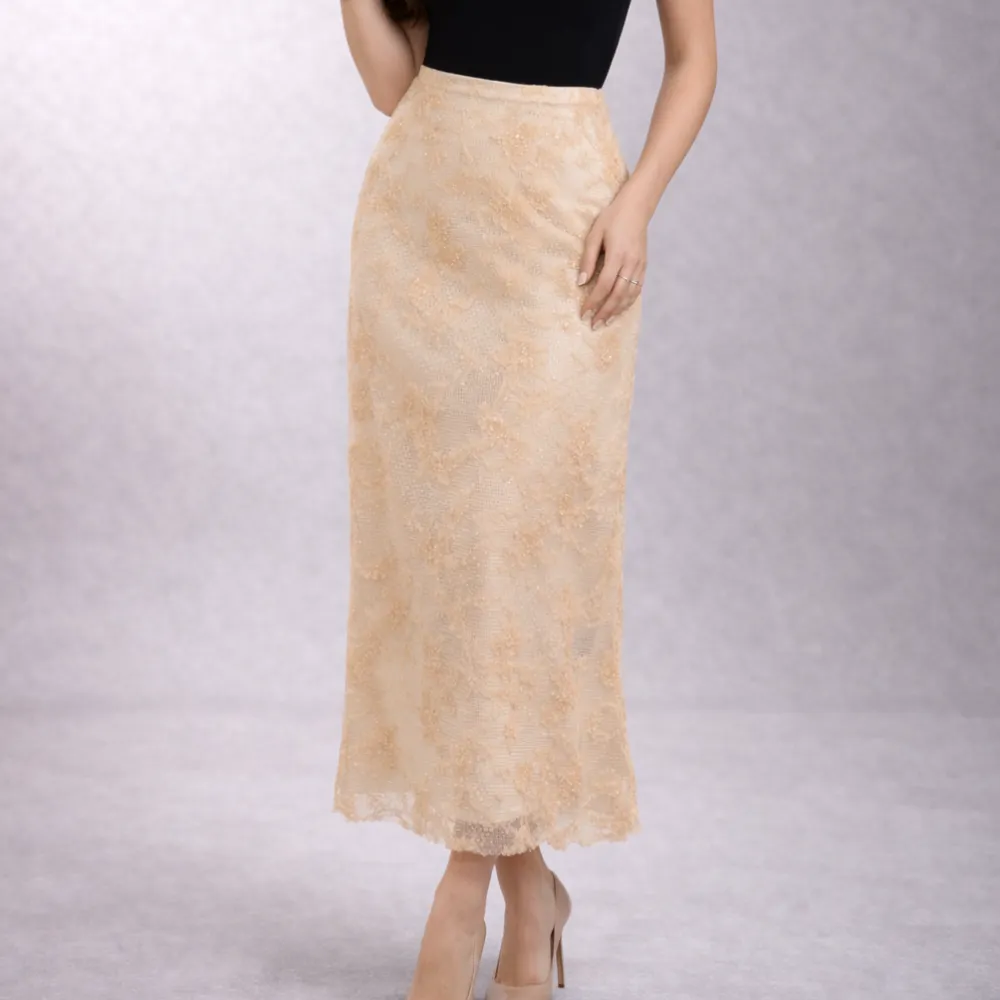 Floral Mesh Pattern Skirt