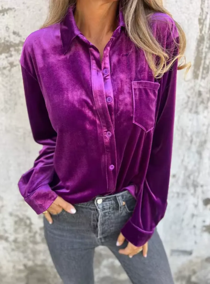 Relaxed Velvet Shirt