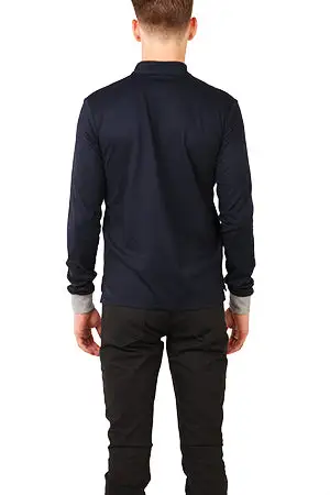 Long Sleeve Pique Cotton Polo Shirt