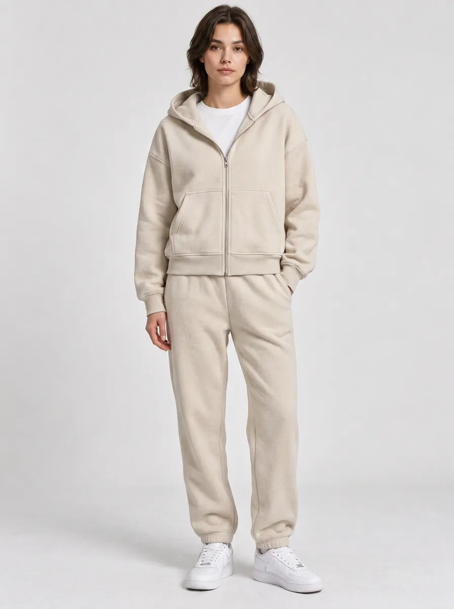Unisex Training Printed Zip-Up Hoodie Jogger Set