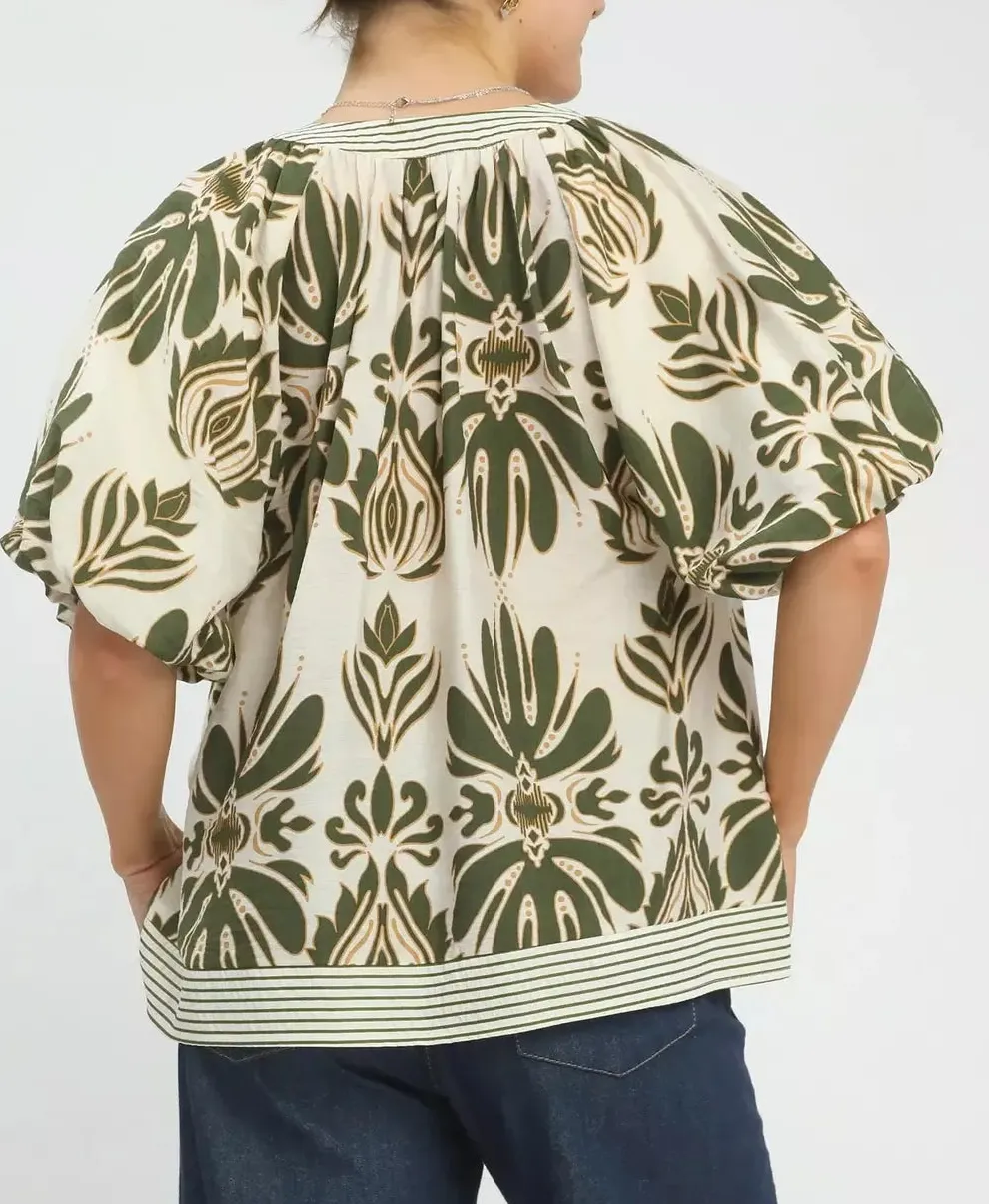 Refined Puff-Sleeve Fashion Top