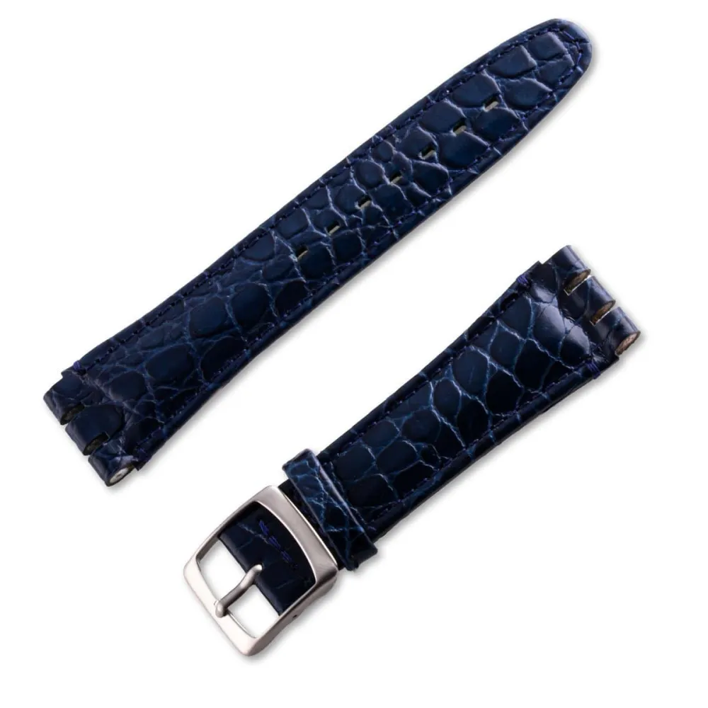 Crocodile Grain Leather Watch Strap