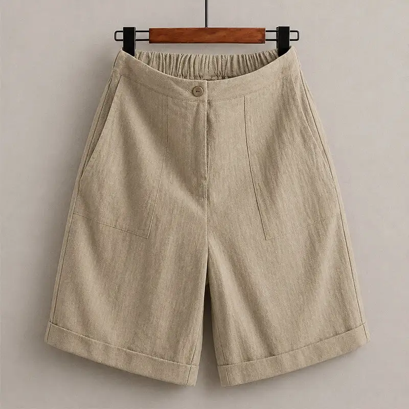 Women's Linen Relaxed Fit Bermuda Shorts