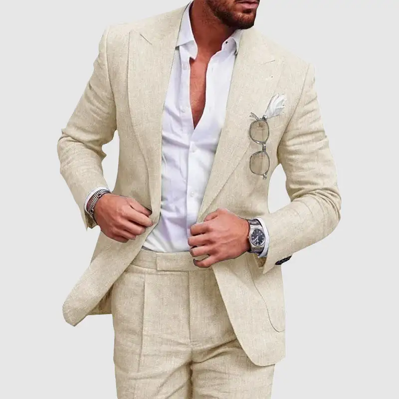Men's Linen Wedding  Suit