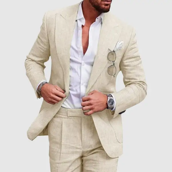 Men's Linen Wedding  Suit