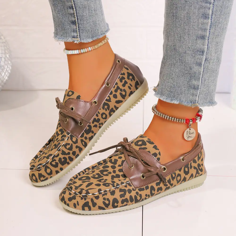 Leopard Print Lace Shoes