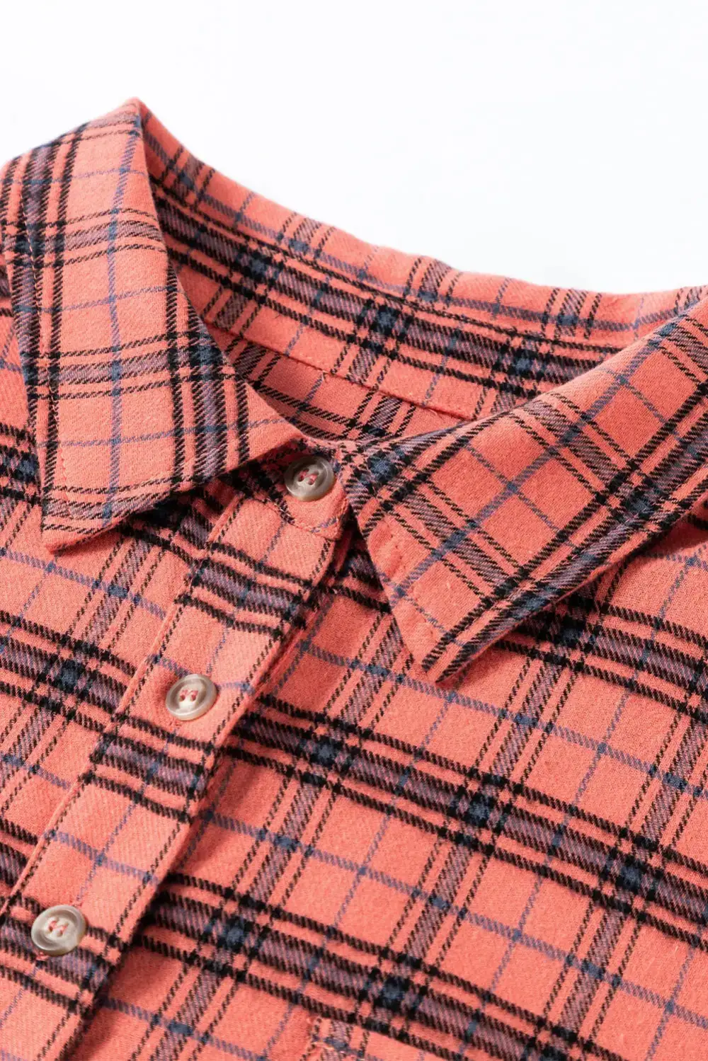 Everyday Plaid Western Inspired Split Neck Shirt Blouse