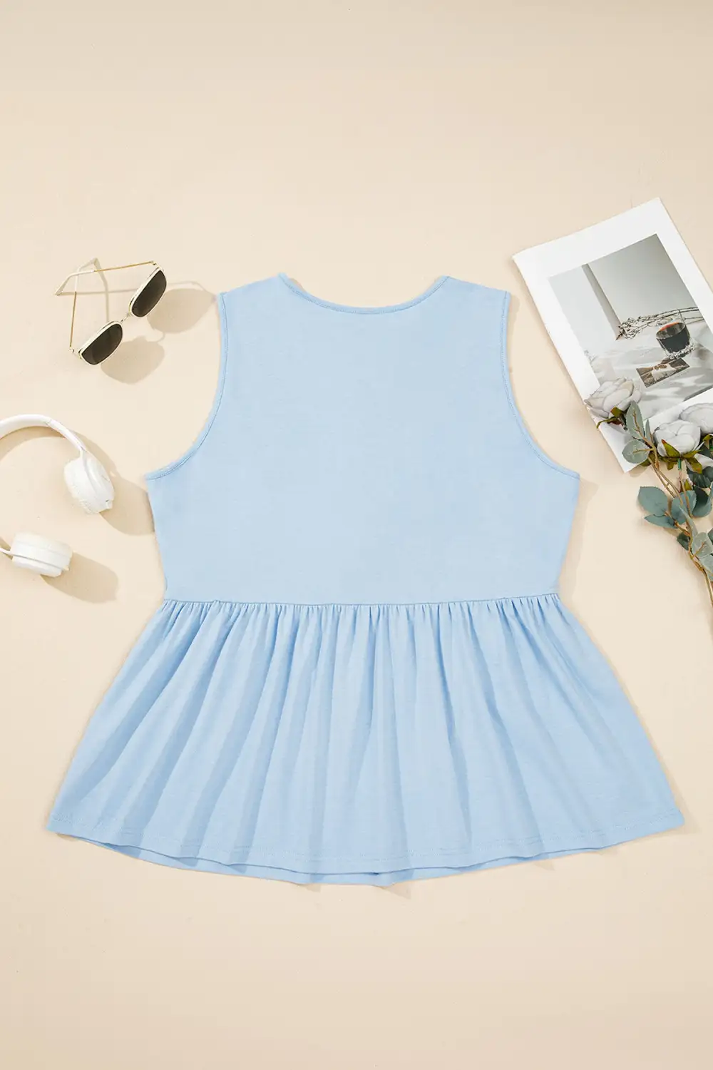 Plus Size Solid Color Bow Tie Peplum