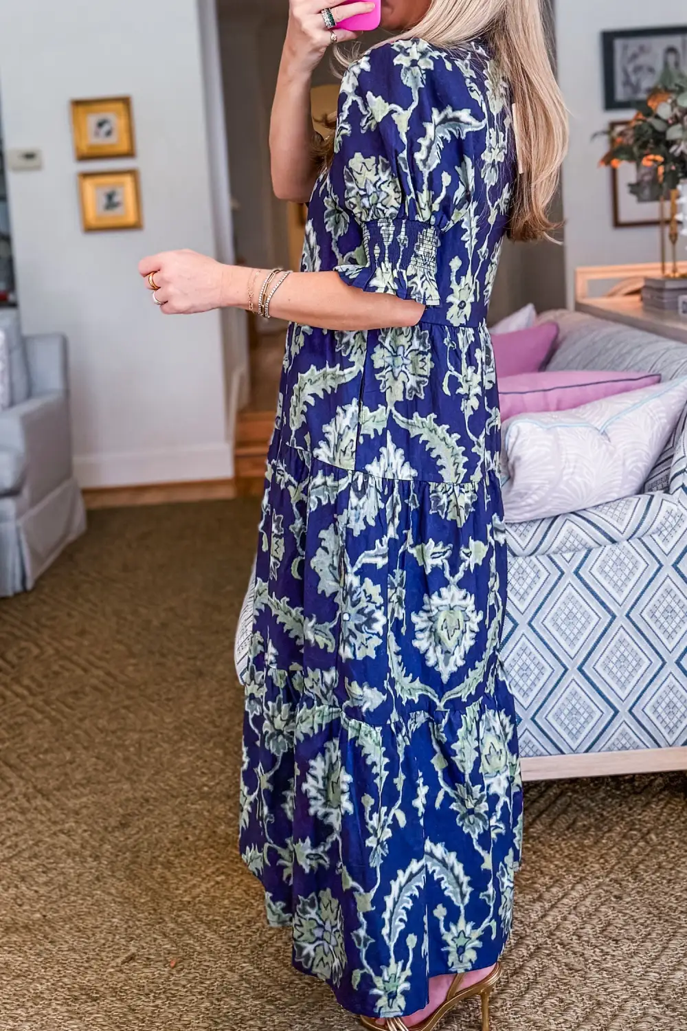 Wearable Cut Floral Printed Ruffle Dress