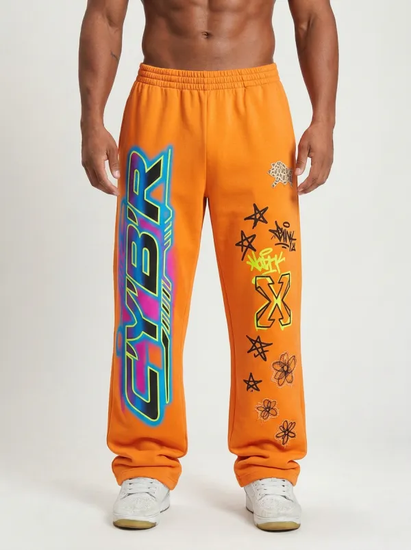 Unisex Urban Streetwear Graffiti Star Sweatpants