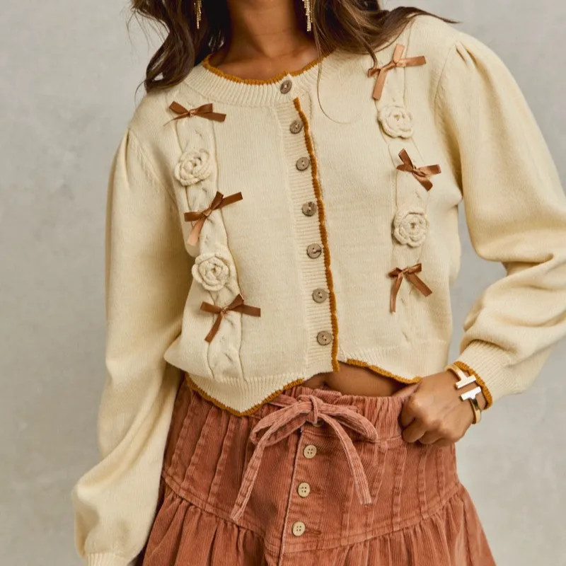 Classic Ribbed Button Front Cardigan