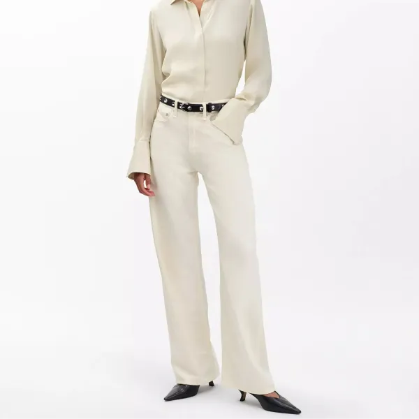 Wide-Leg Mid-Rise Women's Jeans
