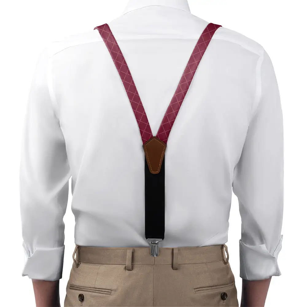 Quilted Plaid Pattern Suspenders