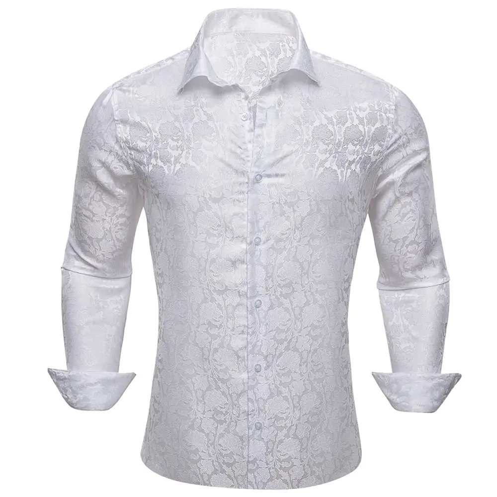 Classic Paisley Long Sleeve Silk Casual Shirt