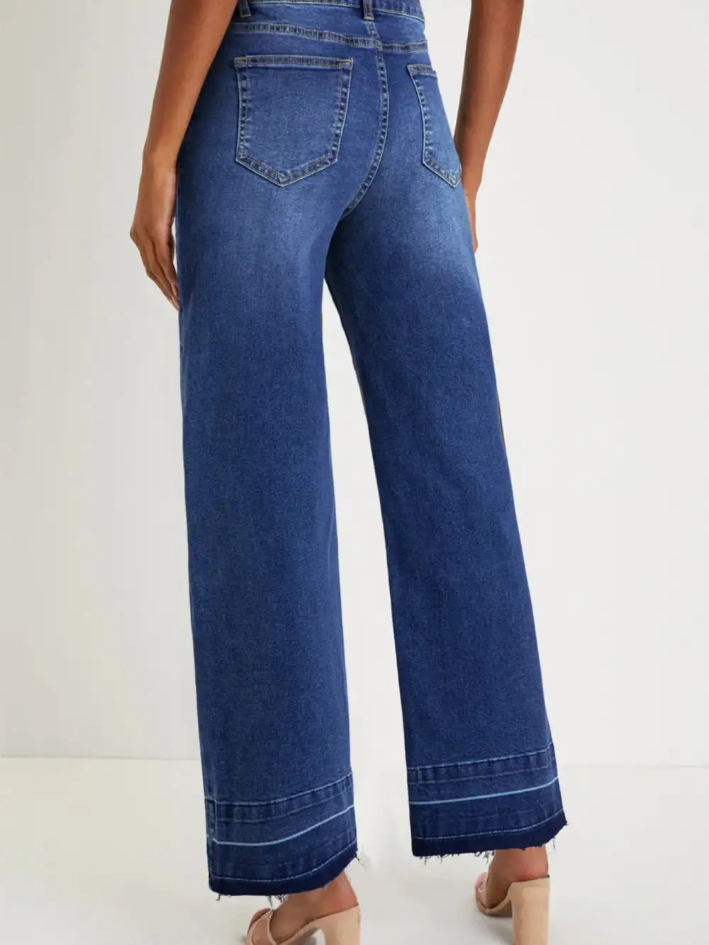 Sharp High Waist Straight Leg Raw Denim Jeans