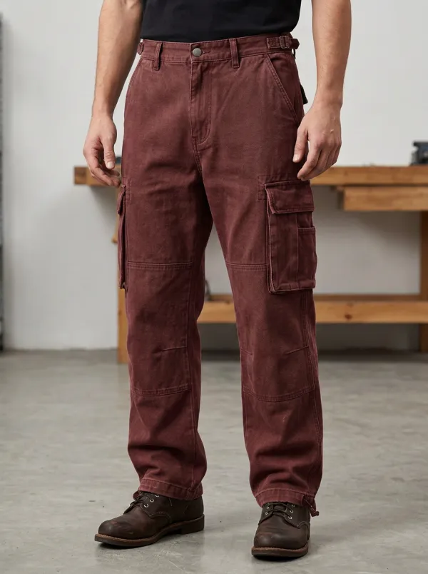 Men's Relaxed Canvas Military Field Cargo Pants