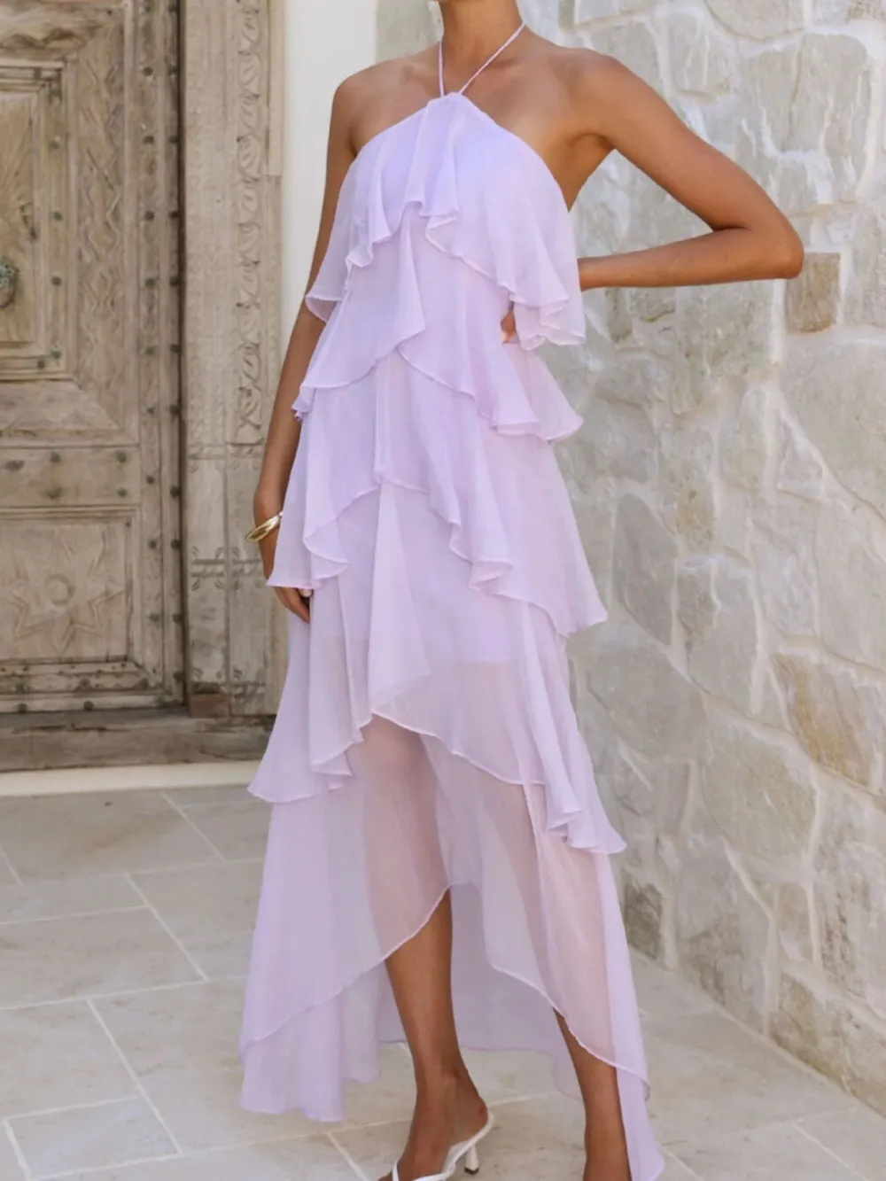Clean Line Ruffle Dress