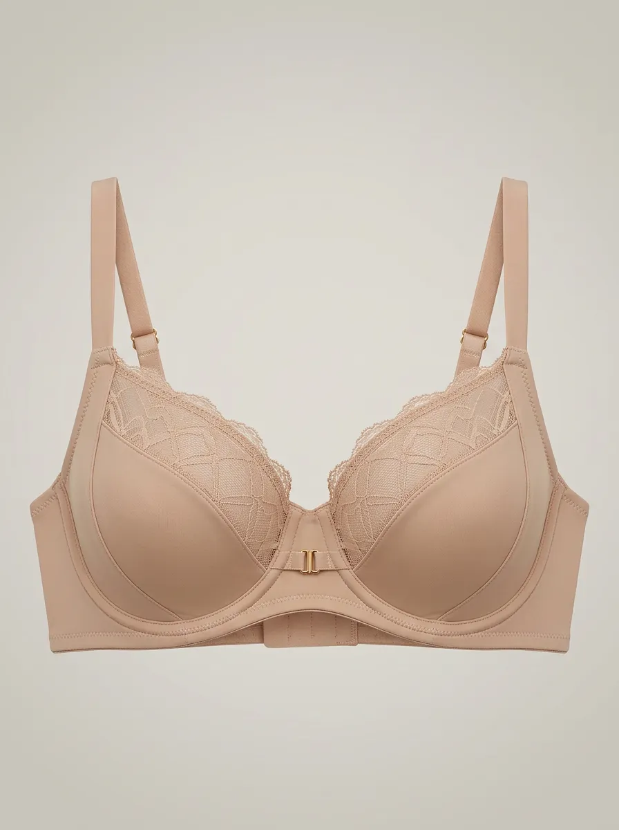 Women's Full-Coverage Underwire Lace-Trim Geometric-Pattern Bra