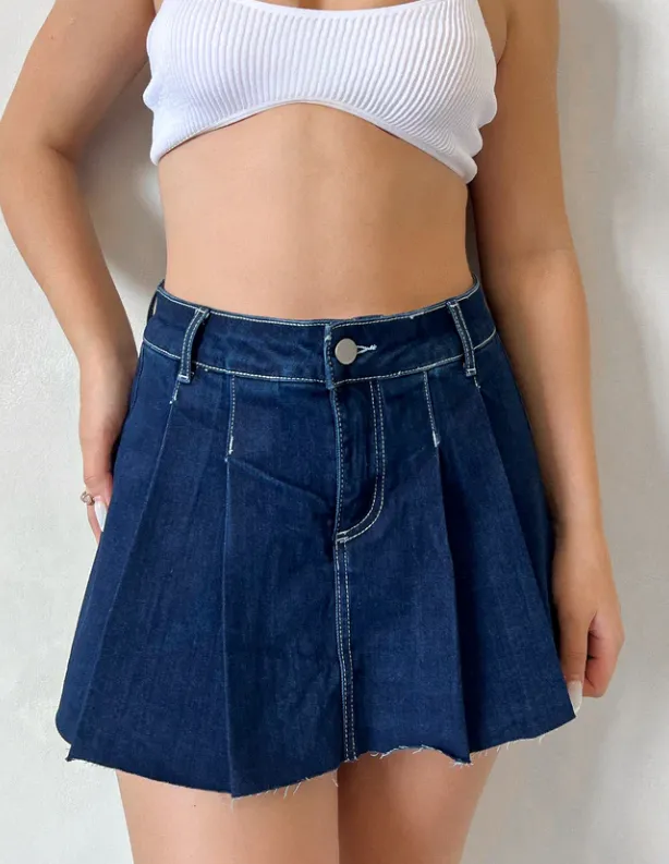 Dark Wash Denim Skirt