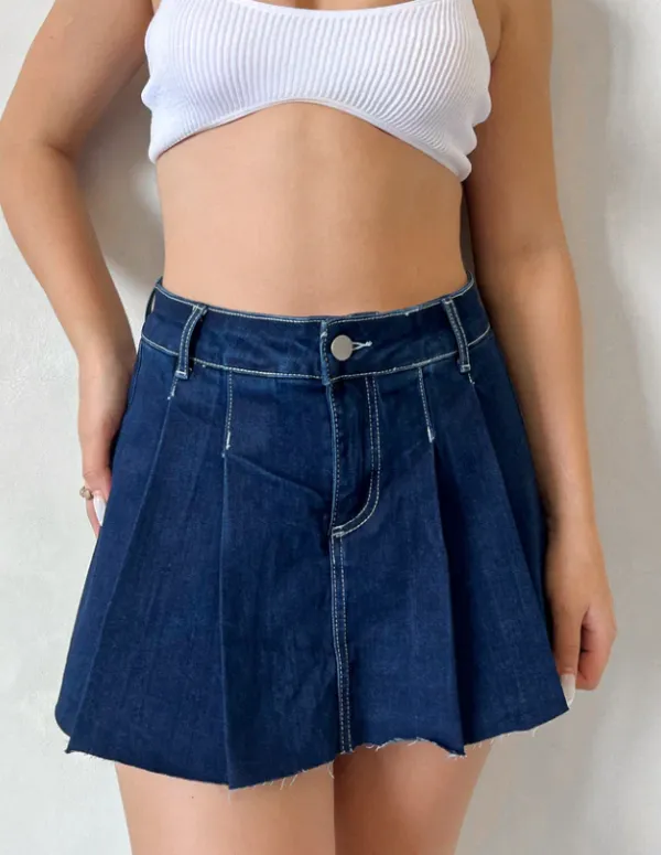 Dark Wash Denim Skirt