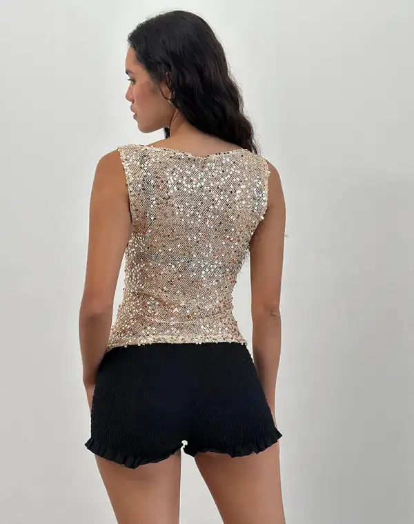 Sequin Mesh Tank Top