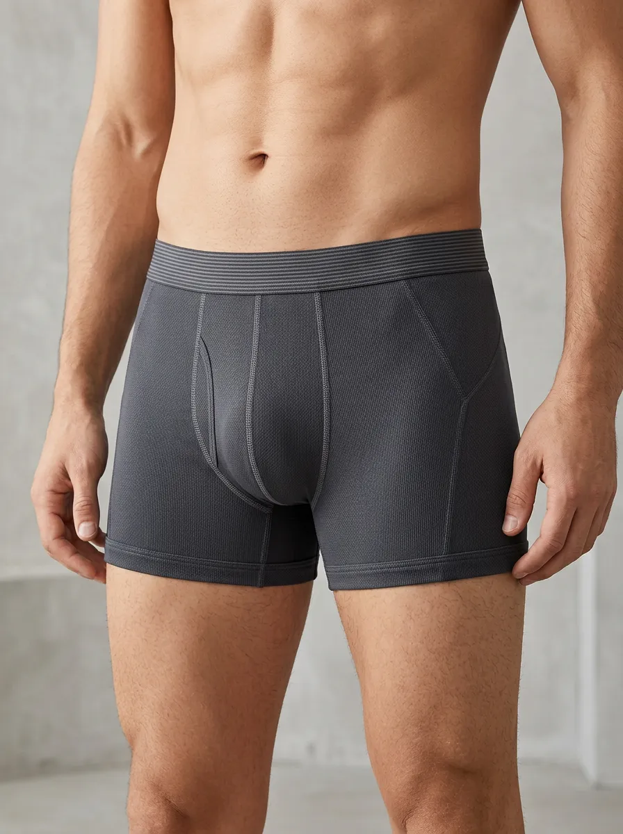 Breathable-Look Ribbed Edit Men's Boxer Briefs