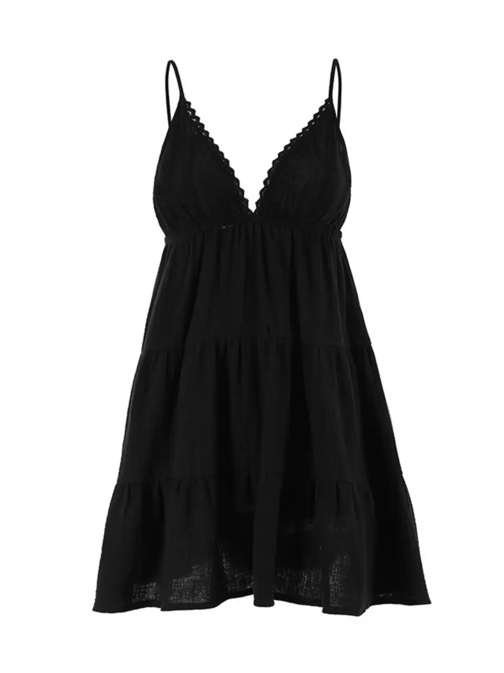 V Neck Tiered Mini Dress