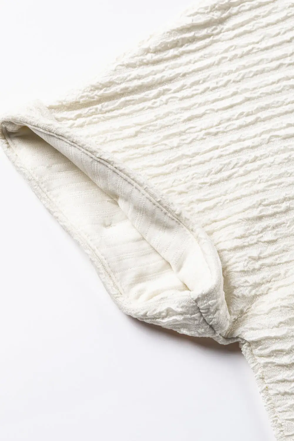 Pale Khaki Textured Wide Sleeve