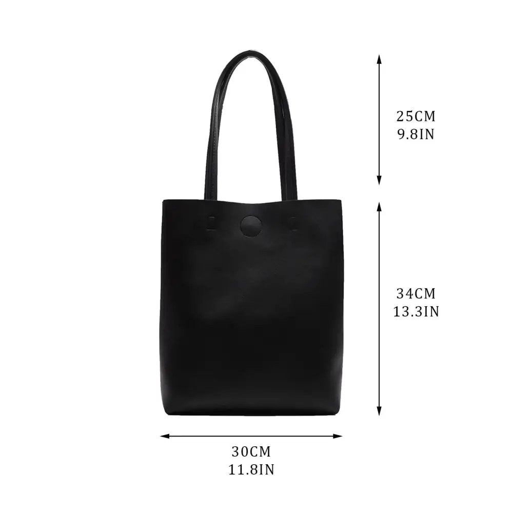 Minimalist Chic Black Leather Tote Bag