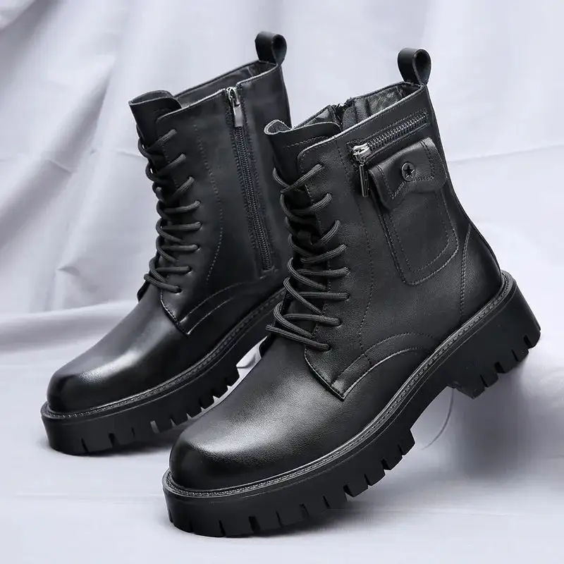 Leather Lace-Up Ankle Boots