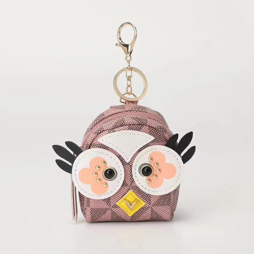 Cartoon Owl Keychain Pouch Mini Wallet Portable Storage Bag