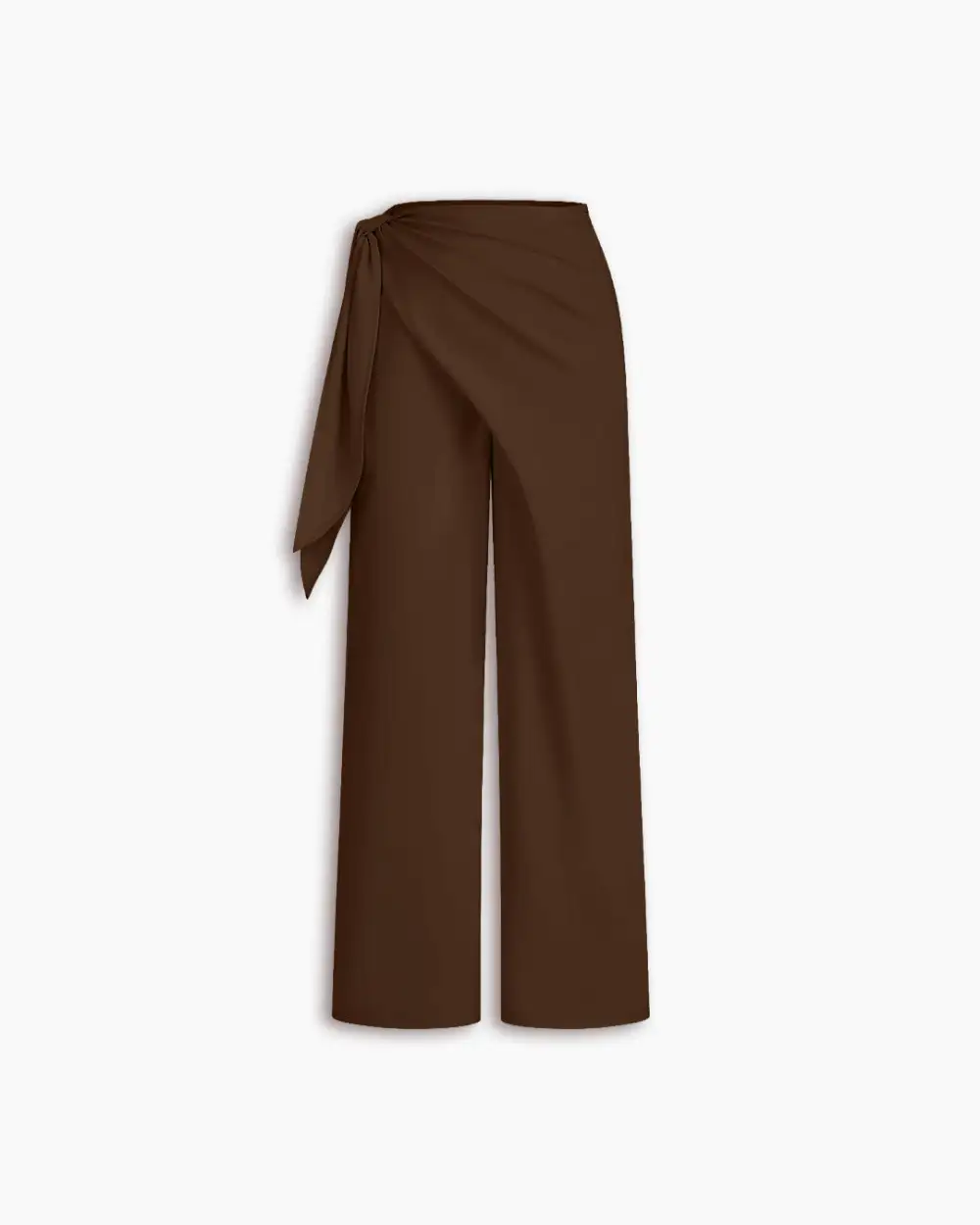 Refined Wrap Front Wide Leg Trousers